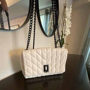 Karl Lagerfeld White Quilted Shoulder Bag